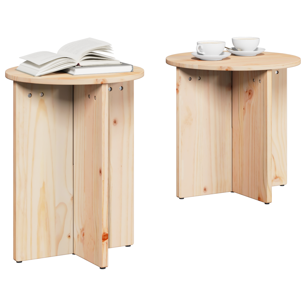 Produktbild för Kaffeebord 2 pcs Naturfärg