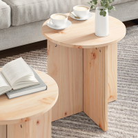 Produktbild för Kaffeebord 2 pcs Naturfärg