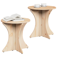 Produktbild för Kaffeebord 2 pcs Naturfärg Massiv furu