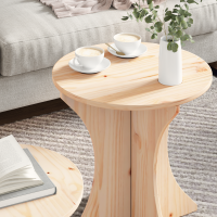 Produktbild för Kaffeebord 2 pcs Naturfärg Massiv furu