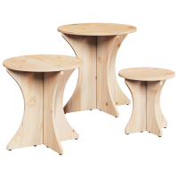 Produktbild för Kaffeebord 3 pcs Naturfärg