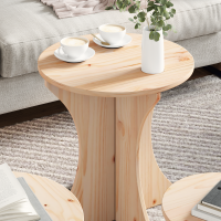 Produktbild för Kaffeebord 3 pcs Naturfärg