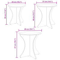 Produktbild för Kaffeebord 3 pcs Naturfärg