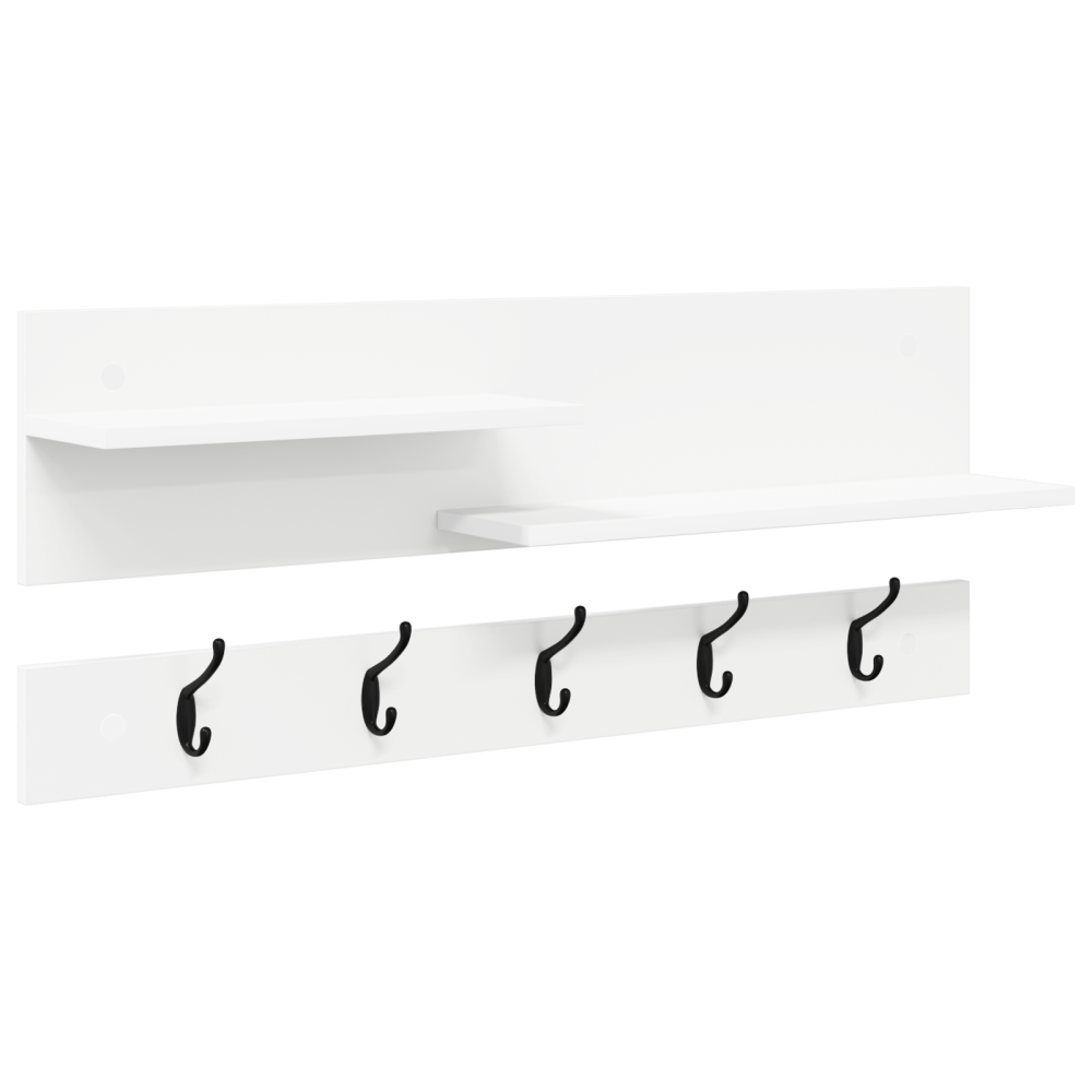 Produktbild för Väggmonterad Klädhängare Vit 90 x 15 x 36 cm Konstruerat trä