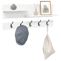Produktbild för Väggmonterad Klädhängare Vit 90 x 15 x 36 cm Konstruerat trä