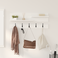 Produktbild för Väggmonterad Klädhängare Vit 90 x 15 x 36 cm Konstruerat trä
