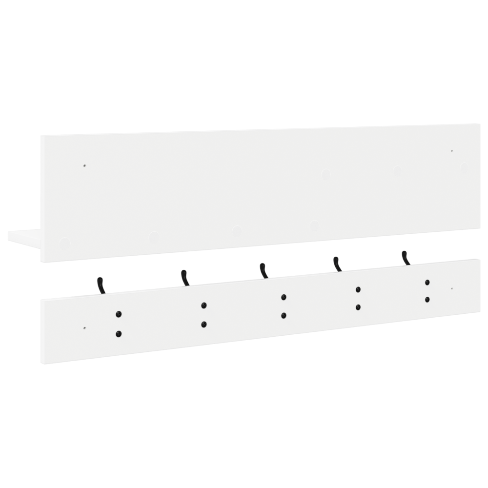 Produktbild för Väggmonterad Klädhängare Vit 90 x 15 x 36 cm Konstruerat trä