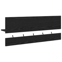 Produktbild för Väggmonterad Klädhängare med hylla Svart Ek 90 x 15 x 36 cm