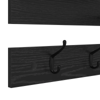 Produktbild för Väggmonterad Klädhängare med hylla Svart Ek 90 x 15 x 36 cm