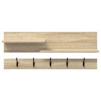 Produktbild för Väggmonterad Klädhängare med hylla Sonoma-ek 90 x 15 x 36 cm