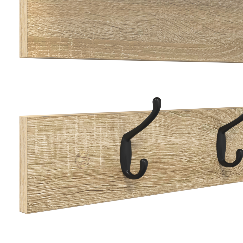 Produktbild för Väggmonterad Klädhängare med hylla Sonoma-ek 90 x 15 x 36 cm