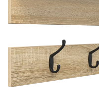 Produktbild för Väggmonterad Klädhängare med hylla Sonoma-ek 90 x 15 x 36 cm