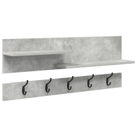 Produktbild för Väggmonterad Klädhängare med hylla Betonggrå 90 x 15 x 36 cm