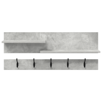 Produktbild för Väggmonterad Klädhängare med hylla Betonggrå 90 x 15 x 36 cm