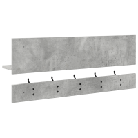 Produktbild för Väggmonterad Klädhängare med hylla Betonggrå 90 x 15 x 36 cm