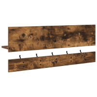 Produktbild för Väggmonterad Klädhängare med hylla Rökt ek 90 x 15 x 36 cm