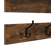 Produktbild för Väggmonterad Klädhängare med hylla Rökt ek 90 x 15 x 36 cm