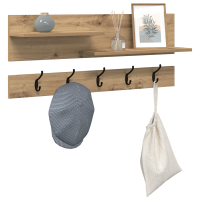 Produktbild för Väggmonterad Klädhängare med hylla Artisan Ek 90 x 15 x 36 cm