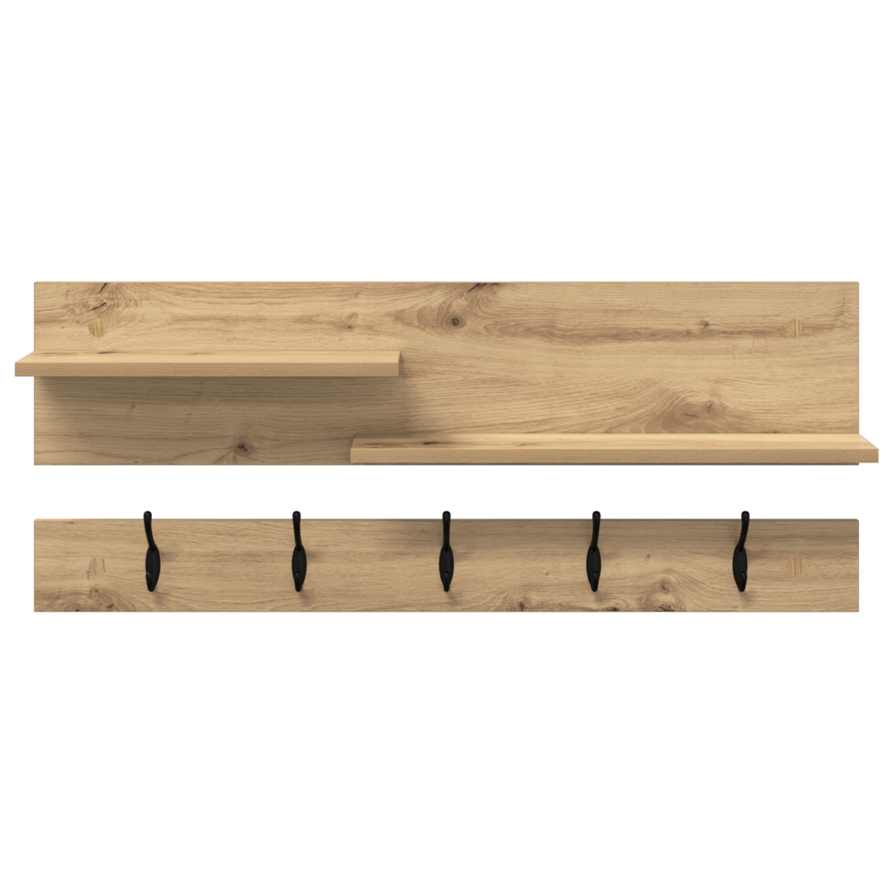 Produktbild för Väggmonterad Klädhängare med hylla Artisan Ek 90 x 15 x 36 cm
