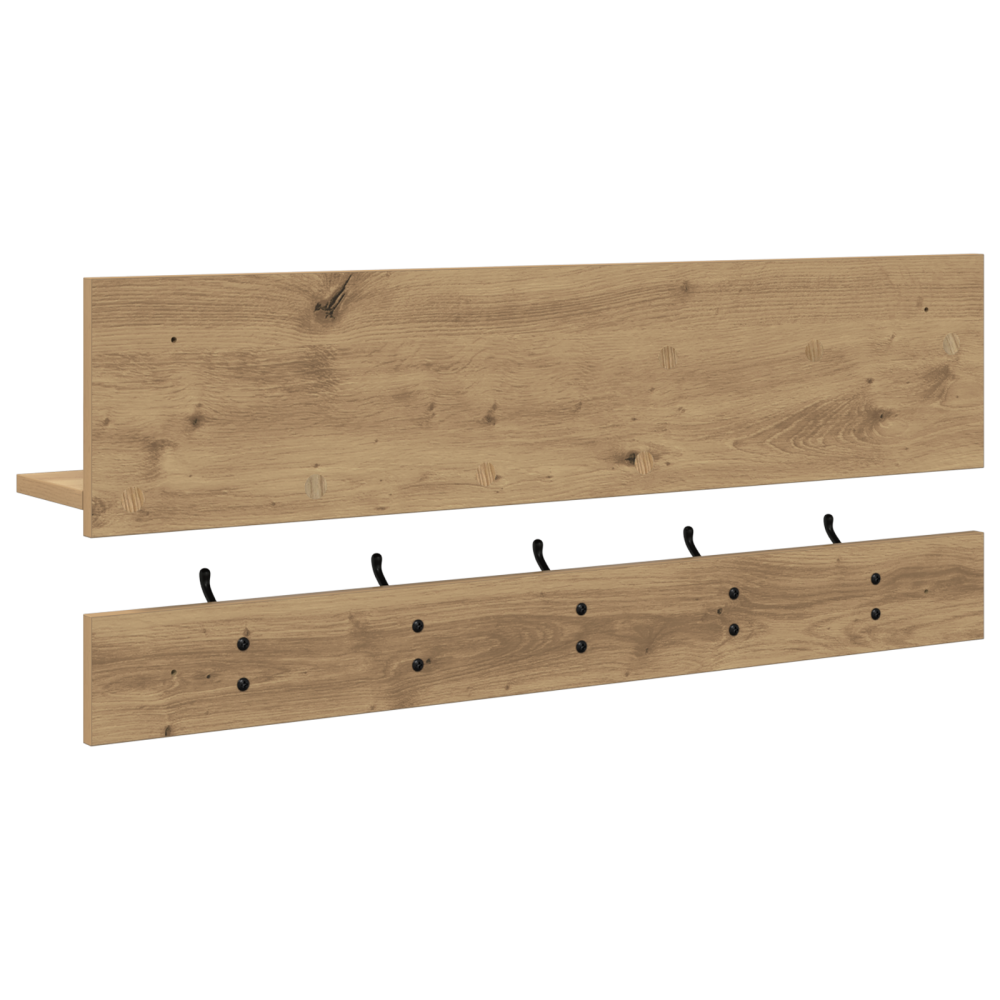 Produktbild för Väggmonterad Klädhängare med hylla Artisan Ek 90 x 15 x 36 cm