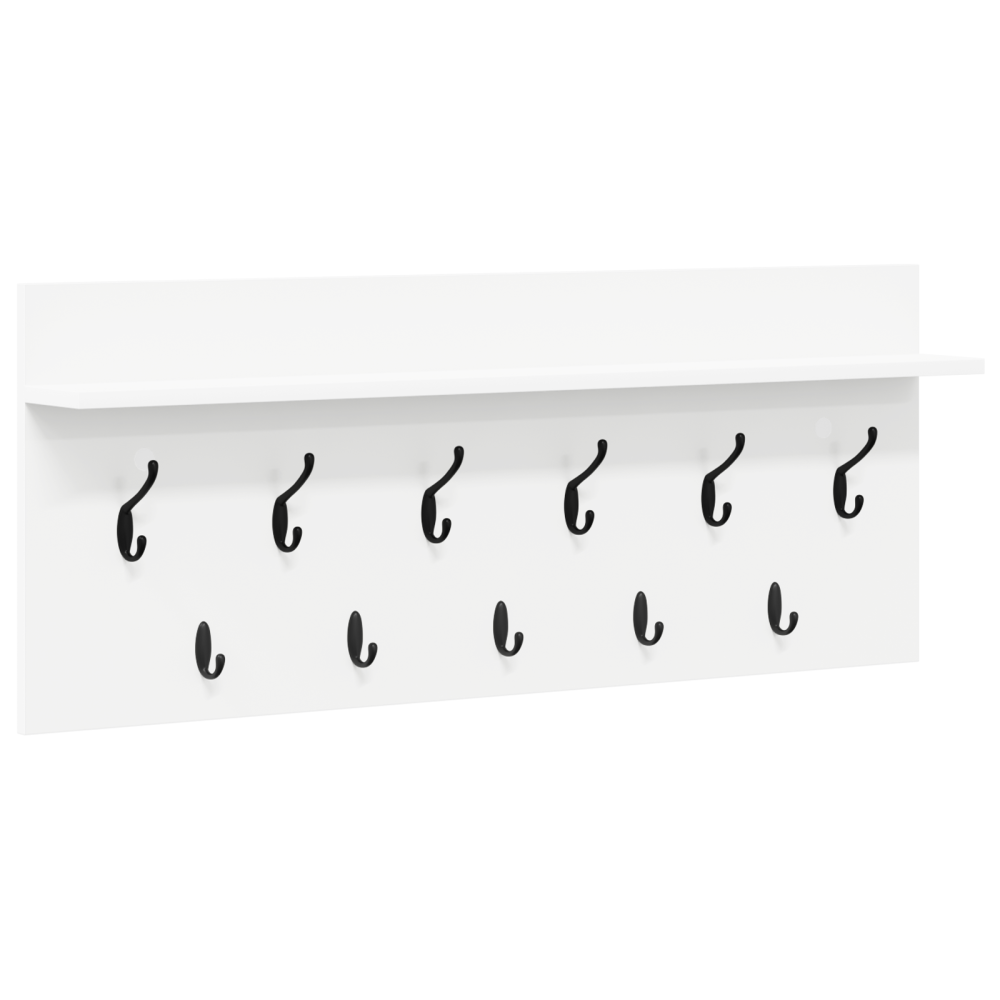Produktbild för Väggmonterad Klädhängare Vit 100 x 40 x 12 cm Konstruerat trä