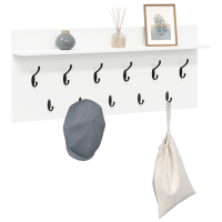 Produktbild för Väggmonterad Klädhängare Vit 100 x 40 x 12 cm Konstruerat trä