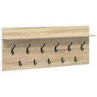 Produktbild för Väggmonterad Klädhängare med hylla Sonoma-ek 100 x 40 x 12 cm