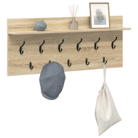 Produktbild för Väggmonterad Klädhängare med hylla Sonoma-ek 100 x 40 x 12 cm