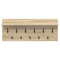 Produktbild för Väggmonterad Klädhängare med hylla Sonoma-ek 100 x 40 x 12 cm