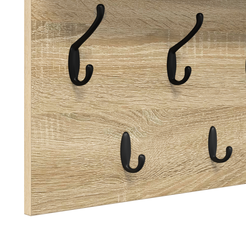 Produktbild för Väggmonterad Klädhängare med hylla Sonoma-ek 100 x 40 x 12 cm