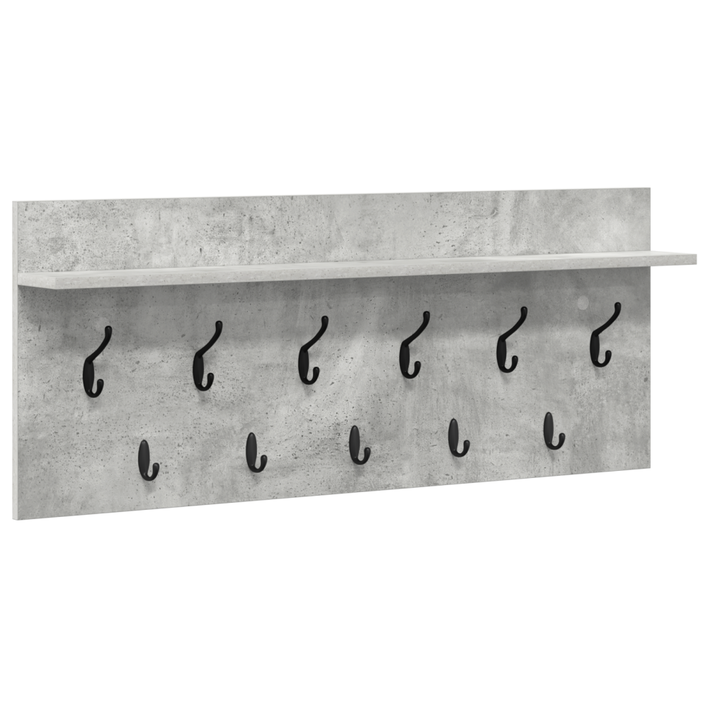Produktbild för Väggmonterad Klädhängare med hylla Betonggrå 100 x 40 x 12 cm