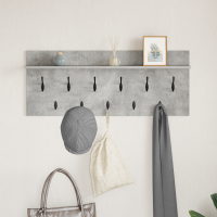 Produktbild för Väggmonterad Klädhängare med hylla Betonggrå 100 x 40 x 12 cm