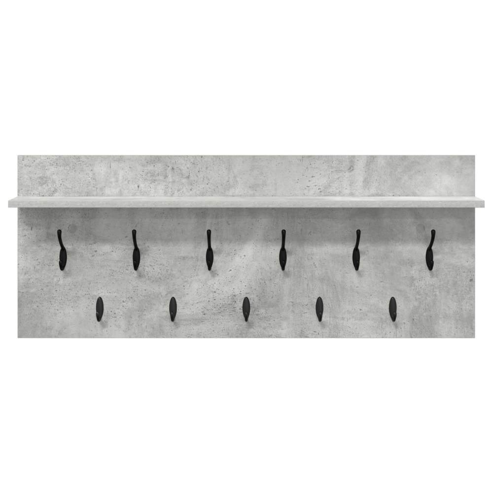 Produktbild för Väggmonterad Klädhängare med hylla Betonggrå 100 x 40 x 12 cm