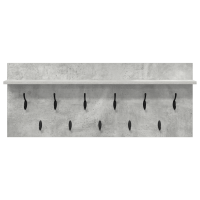 Produktbild för Väggmonterad Klädhängare med hylla Betonggrå 100 x 40 x 12 cm