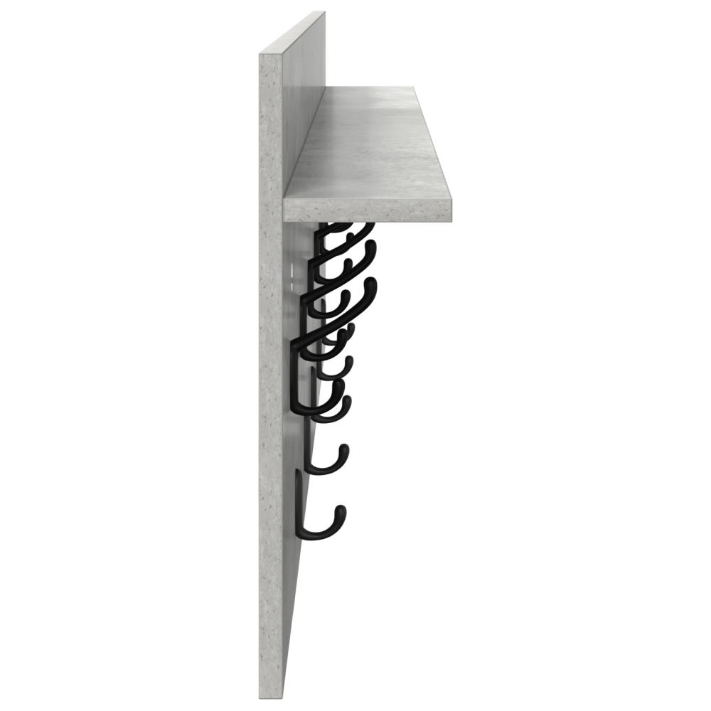 Produktbild för Väggmonterad Klädhängare med hylla Betonggrå 100 x 40 x 12 cm