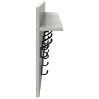 Produktbild för Väggmonterad Klädhängare med hylla Betonggrå 100 x 40 x 12 cm