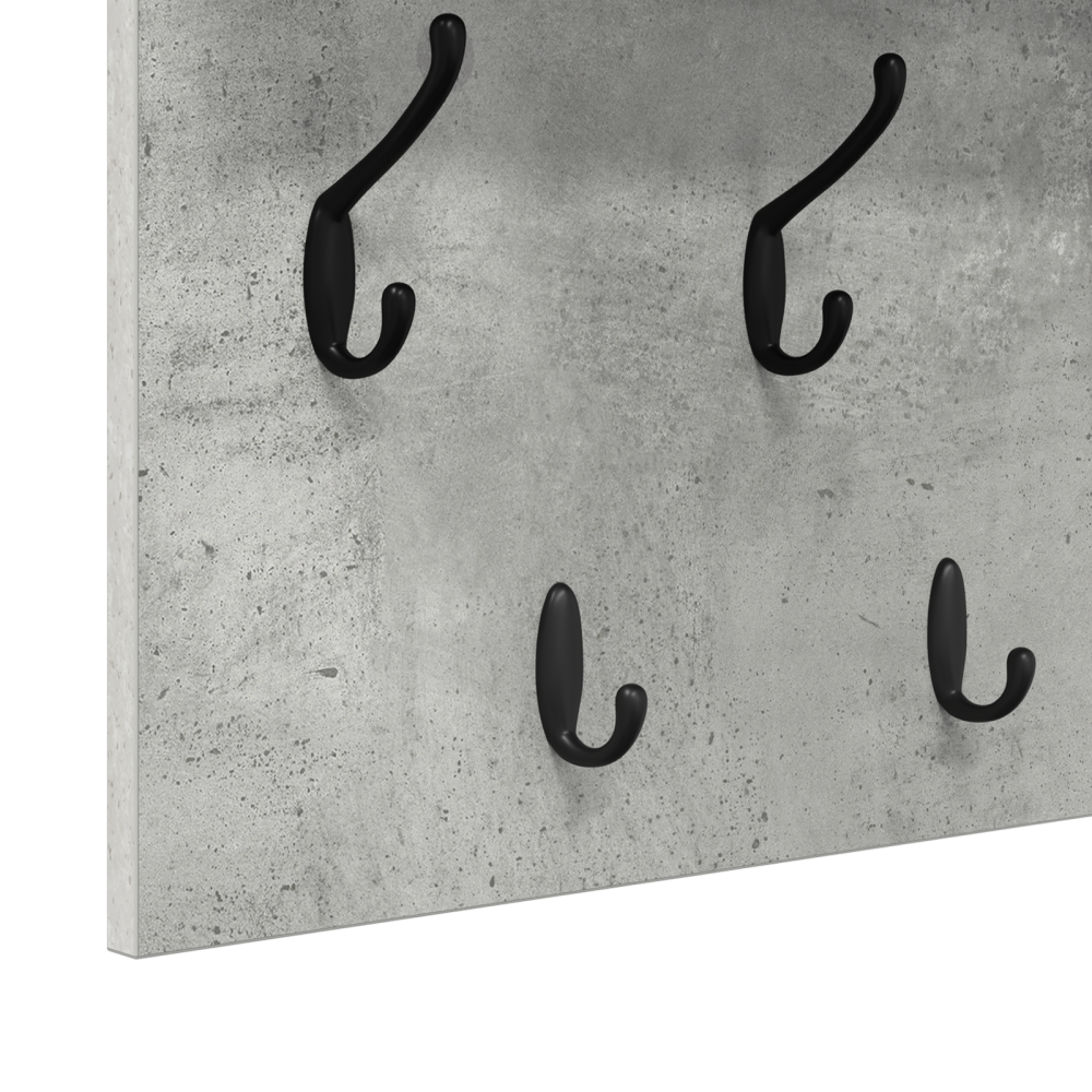 Produktbild för Väggmonterad Klädhängare med hylla Betonggrå 100 x 40 x 12 cm