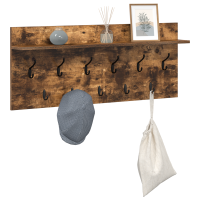 Produktbild för Väggmonterad Klädhängare med hylla Rökt ek 100 x 40 x 12 cm