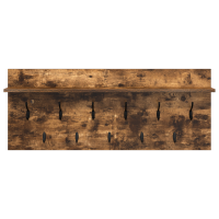 Produktbild för Väggmonterad Klädhängare med hylla Rökt ek 100 x 40 x 12 cm