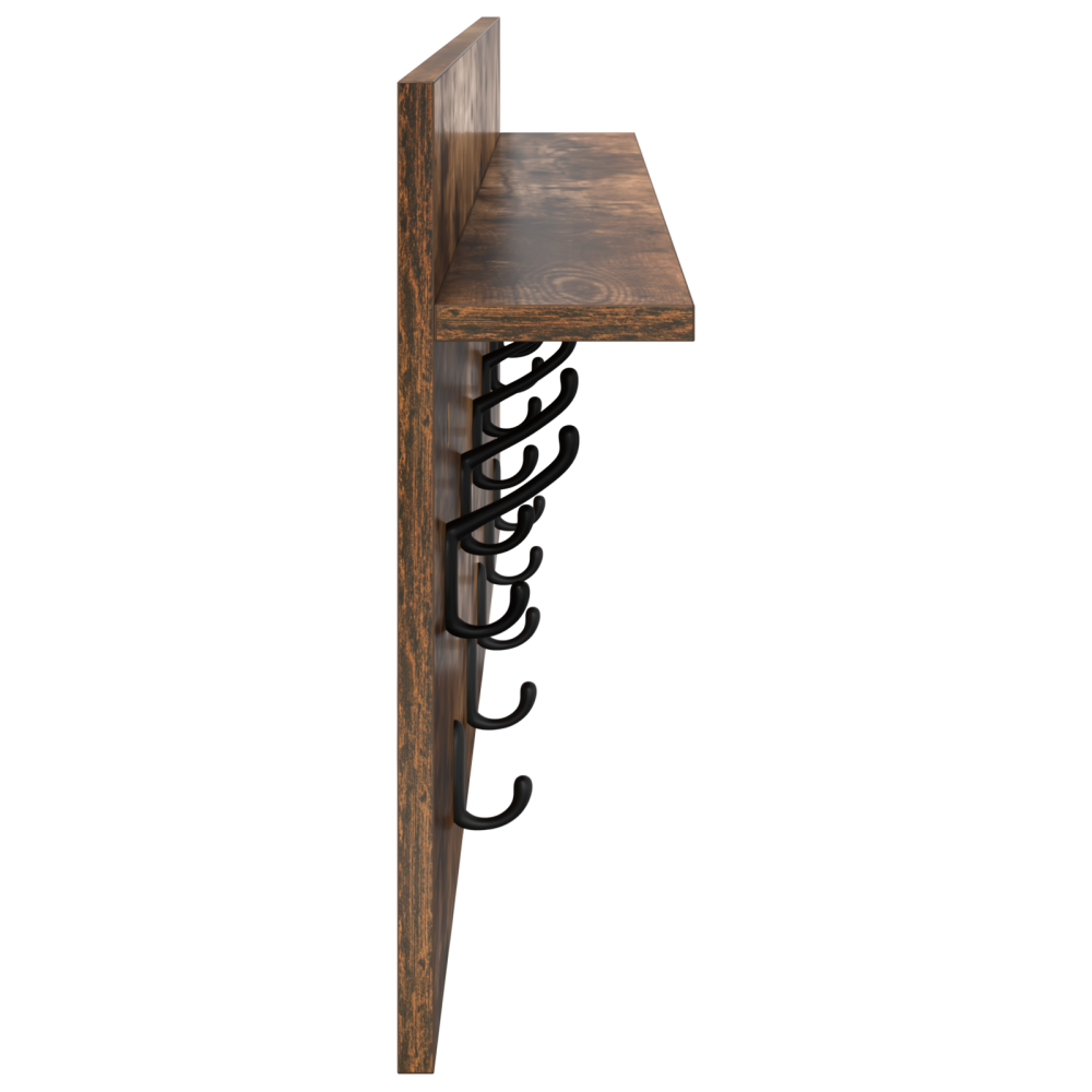 Produktbild för Väggmonterad Klädhängare med hylla Rökt ek 100 x 40 x 12 cm