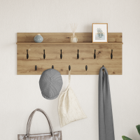 Produktbild för Väggmonterad Klädhängare med hylla Artisan Ek 100 x 40 x 12 cm