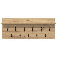 Produktbild för Väggmonterad Klädhängare med hylla Artisan Ek 100 x 40 x 12 cm
