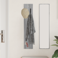 Produktbild för Väggmonterad Klädhängare Grå Sonoma 20 x 1,5 x 100 cm
