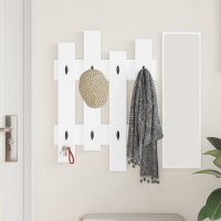 Produktbild för Väggmonterad Klädhängare Vit 60 x 3 x 82 cm Konstruerat trä