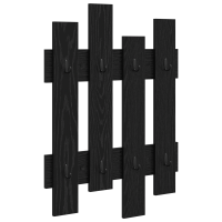 Produktbild för Väggmonterad Klädhängare Väggmonterad Svart Ek 60 x 3 x 82 cm