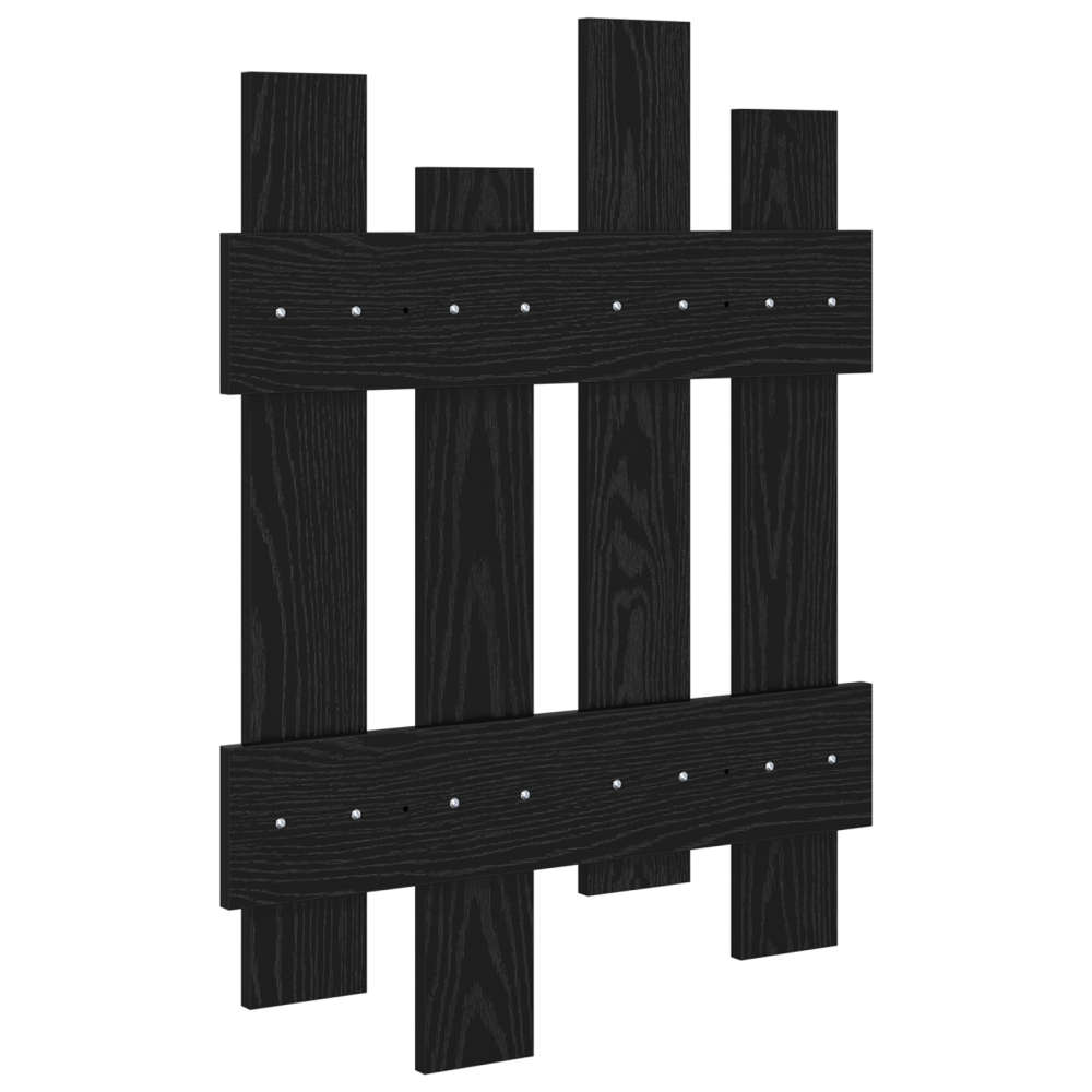 Produktbild för Väggmonterad Klädhängare Väggmonterad Svart Ek 60 x 3 x 82 cm