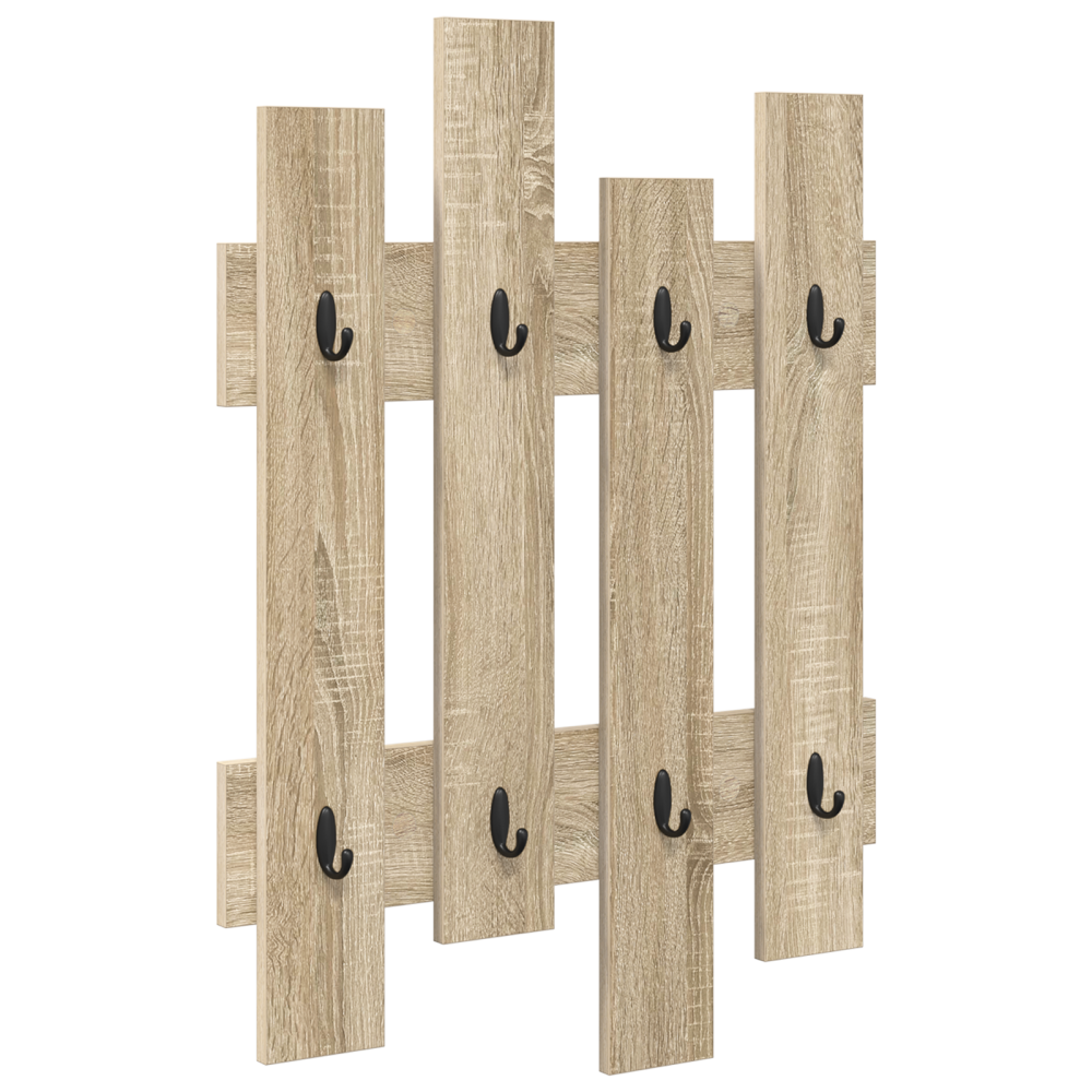 Produktbild för Väggmonterad Klädhängare Väggmonterad Sonoma-ek 60 x 3 x 82 cm