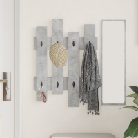 Produktbild för Väggmonterad Klädhängare Väggmonterad Betonggrå 60 x 3 x 82 cm