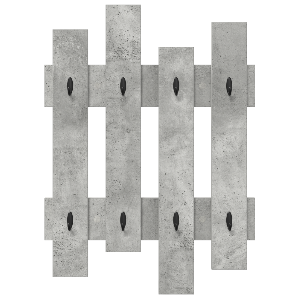 Produktbild för Väggmonterad Klädhängare Väggmonterad Betonggrå 60 x 3 x 82 cm