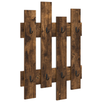 Produktbild för Väggmonterad Klädhängare Rökt ek 60 x 3 x 82 cm Konstruerat trä